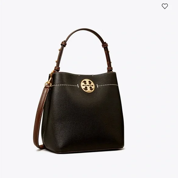 Tory Burch Black Leather Bucket Bag - Picture 1 of 10